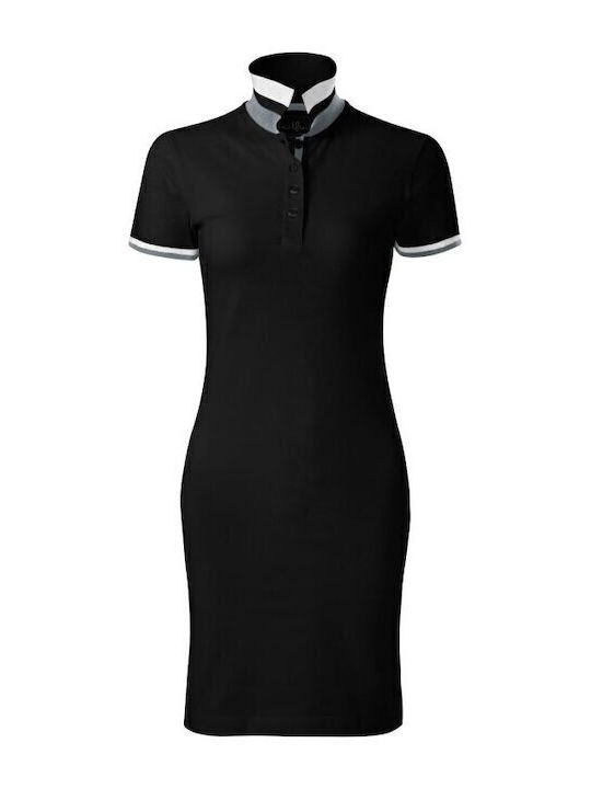 Sommer Mini Sportkleid Kurzärmelig Schwarz