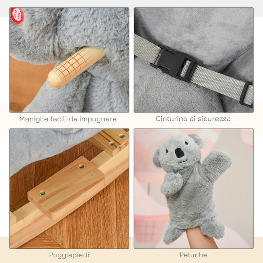 HomCom Koala Качулка Играчка Коала за 18++ месеца Сив