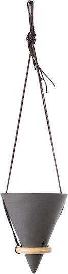 GloboStar Aigina Висящи Саксия Керамика Черен 13x13x15εκ.