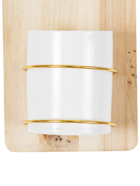 GloboStar Ikaria Hängend Übertopf Keramik Beige 13x13x23εκ.