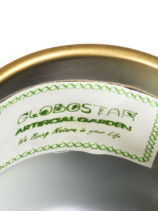 GloboStar Kerkyra Κασπώ Κεραμικό Χρυσό με Βάση 13x13x23εκ.