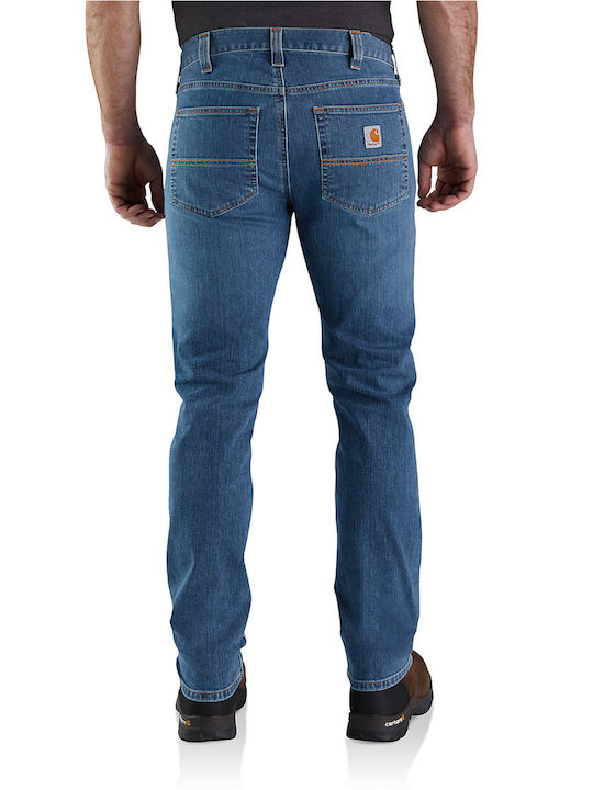 Ανδρικό Παντελόνι Τζιν με Slim Straight Εφαρμογή Μπλε