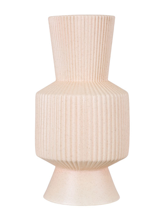 GloboStar Capri Planter Ceramic Beige with Stand 9.5x9.5x25cm.