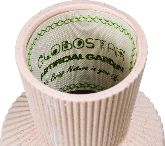 GloboStar Διακοσμητικό Βάζο Πήλινο Capri Μπεζ Φ7.5xΥ20cm