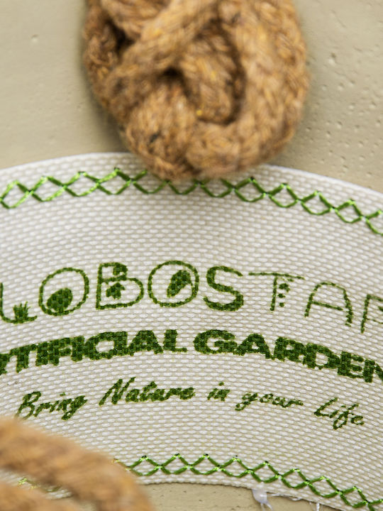 GloboStar Donousa Hanging Planter Ceramic Beige 13.5x13.5x13cm.