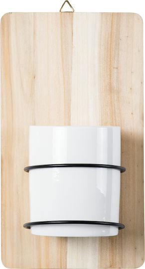 GloboStar Spetses Suspendat Ghiveci Ceramică Bej 13x13x23εκ.
