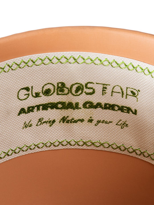 GloboStar Astypalaia Übertopf Keramik Orange mit Gestell 18x18x16εκ.