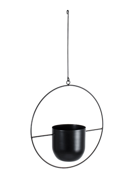 GloboStar Tilos Suspendat Ghiveci Metalic Negru 35x35x15εκ.
