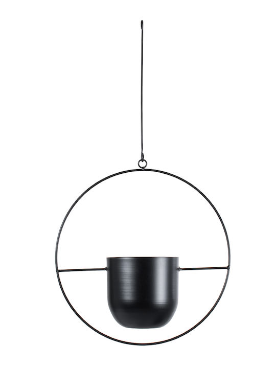 GloboStar Tilos Suspendat Ghiveci Metalic Negru 35x35x15εκ.