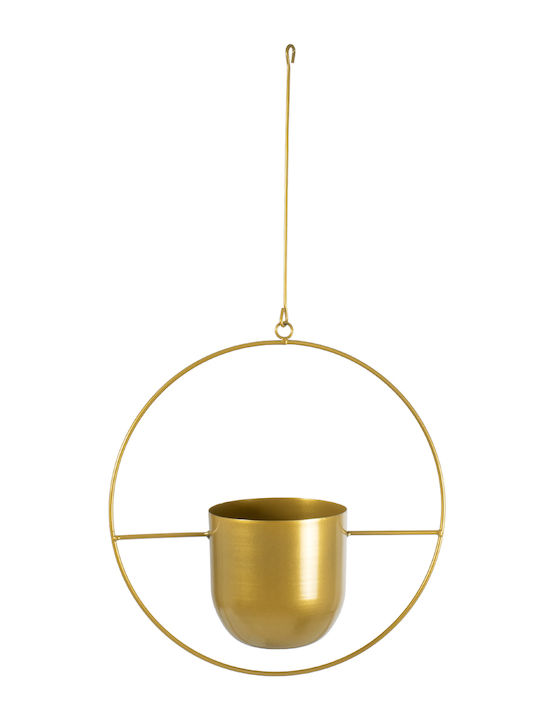 GloboStar Tilos Висящи Саксия Металик Златист 35x35x15εκ.