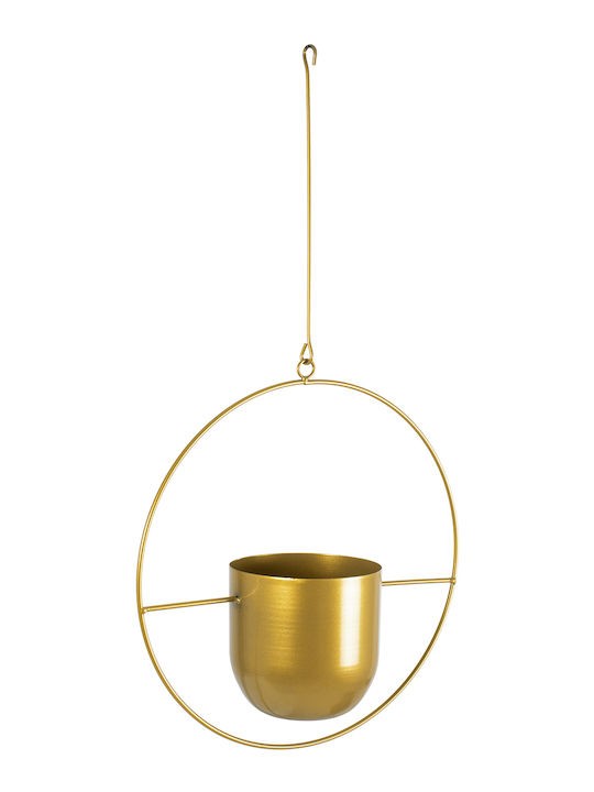 GloboStar Tilos Висящи Саксия Металик Златист 35x35x15εκ.