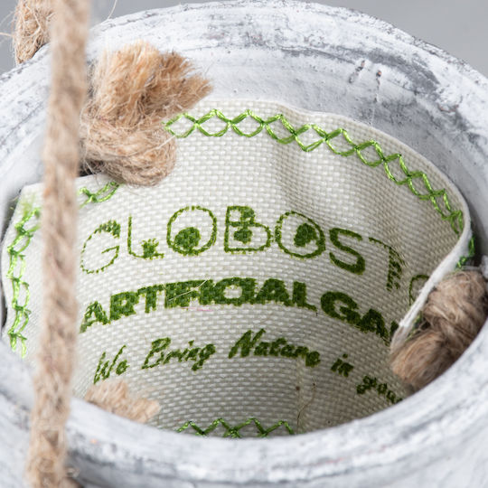 GloboStar Scorpios Hängend Übertopf Keramik Gray 8.5x8.5x36εκ.