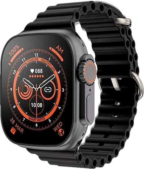 X8 Ultra Smartwatch with Heart Rate Monitor (Black)