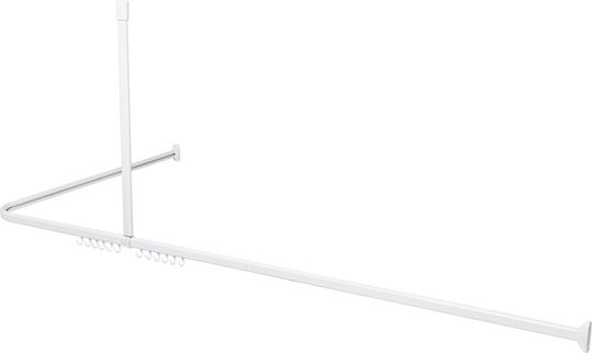 Sealskin Corner Shower Curtain Rod Aluminium White 90x90cm