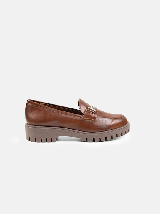 InShoes Γυναικεία Loafers σε Καφέ Χρώμα