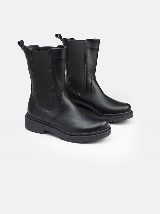 InShoes Leder Damen Knöchelstiefel Schwarz