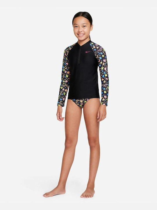 Nike Hydroguard Παιδικό Μαγιό Μπλούζα Μαύρη