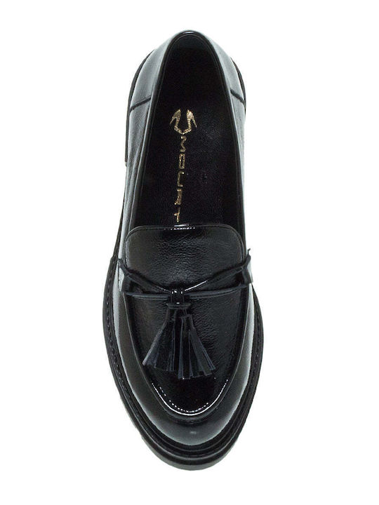 Лачени Дамски Loafers в Черен Цвят