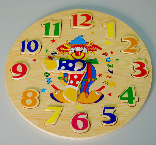Ξύλινο Παιδικό Puzzle Σφηνώματα Ρολόι με Αριθμούς για 2+ Ετών 13pcs Anelixi
