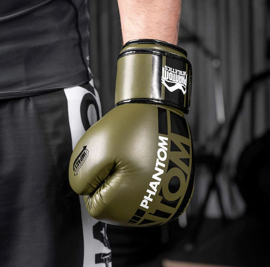 Phantom Boxing Gloves made of Synthetic Leather for Match Green