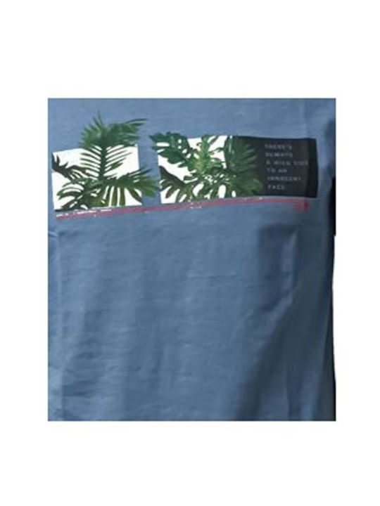 Battery Cotton T-shirt cotton blue