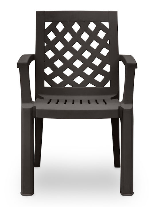Outdoor Armchair Polypropylene Kira Brown 58x52x87cm