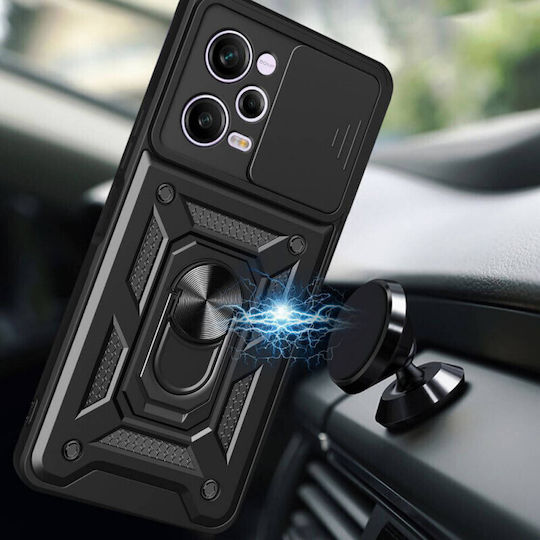 Techsuit Camshield Umschlag Rückseite Kunststoff / Silikon Schwarz (Redmi Note 12 Pro / Poco X5 Pro)