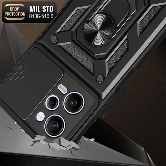 Techsuit Camshield Umschlag Rückseite Kunststoff / Silikon Schwarz (Redmi Note 12 Pro / Poco X5 Pro)