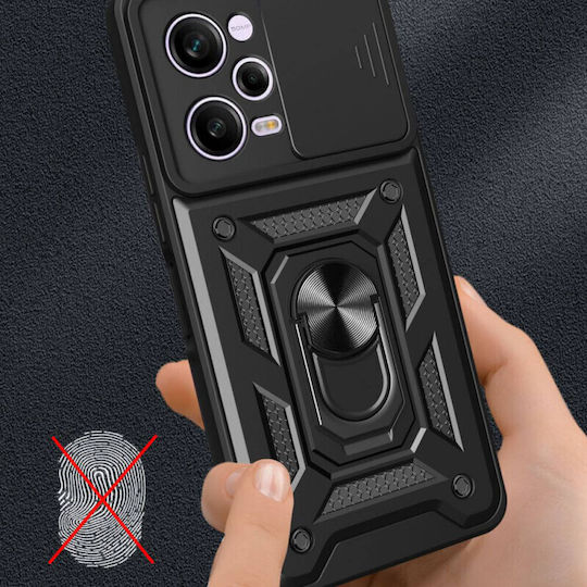 Techsuit Camshield Umschlag Rückseite Kunststoff / Silikon Schwarz (Redmi Note 12 Pro / Poco X5 Pro)