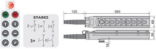 Industrial Push Button Panel 03.002.0148