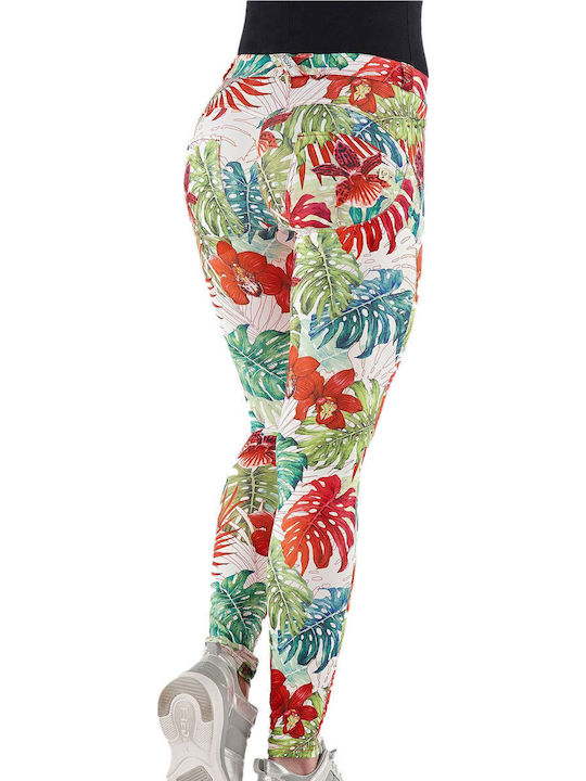 Freddy Women's Fabric Trousers Push-up Skinny Fit Floral