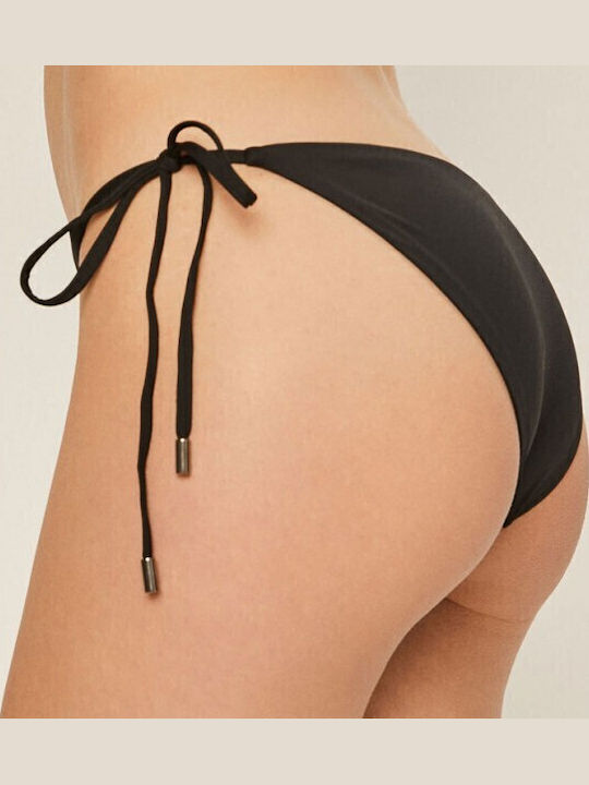 KL20WBT10 Bikini Slip mit Schnürchen Schwarz
