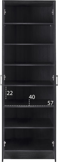Ξύλινη DAYANNA με 7 Ράφια Μαύρη 60x43x180.5cm HM2379.01 Ξύλινη DAYANNA με 7 Ράφια Μαύρη 60x43x180.5cm HM2379.01