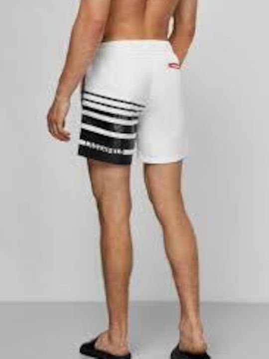 Karl Lagerfeld KL20MBM03 Herren Badebekleidung Shorts Weiß mit Mustern KL20MBM03_BIANCO_WHITE