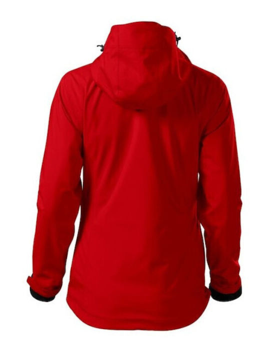 Malfini Women's Short Lifestyle Jacket for Winter with Hood Red