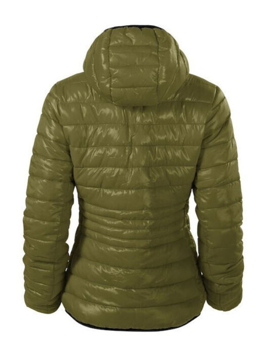 Kurz Damen Puffer Jacke für Winter Khaki