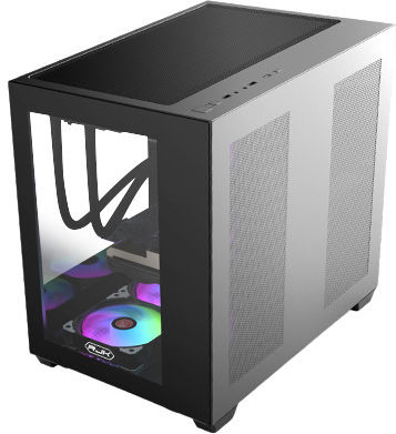 Raijintek Paean C7 Геймърско бюро Midi Tower Компютърна кутия със страничен прозорец Черен