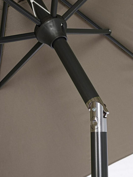 Round Aluminum Parasol Kalife Taupe Φ2.7xY2.35m