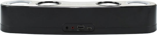 New Rixing NR-555 Computerlautsprecher 2.0 mit RGB-Beleuchtung und Bluetooth Leistung 10W in Schwarz Farbe