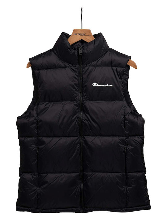 Champion Kurz Damen Ärmellos Puffer Jacke Schwarz