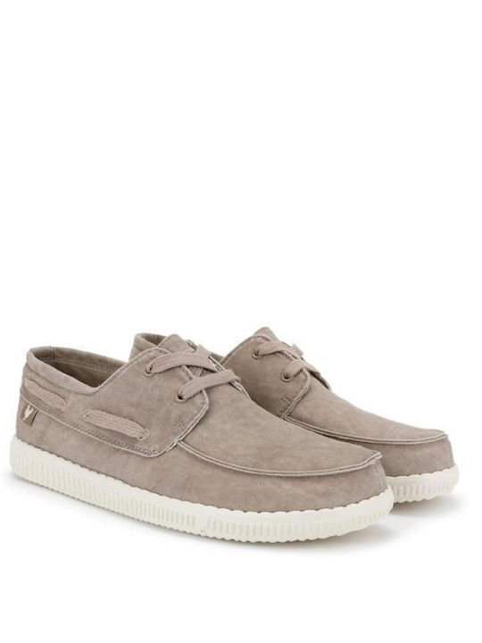 Walk In Pitas WP150-Boat Washed Beige Mocasini cu spumă cu memorie pentru bărbați