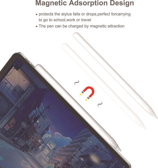 Techsuit M2 Digitală Stilou Tactil cu Palm Rejection pentru iPad de culoare Alb KF2312087