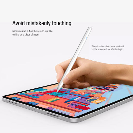 Techsuit M2 Digitală Stilou Tactil cu Palm Rejection pentru iPad de culoare Alb KF2312087