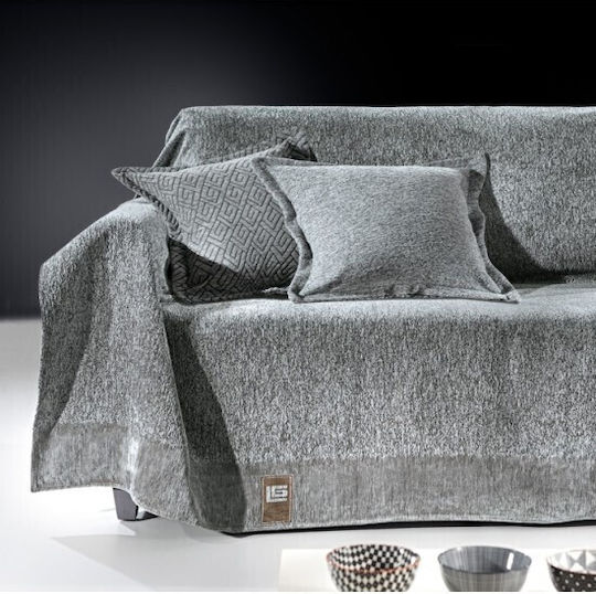Guy Laroche Three-Seater Sofa Throw 2 Sides Balance 180x300cm Silver