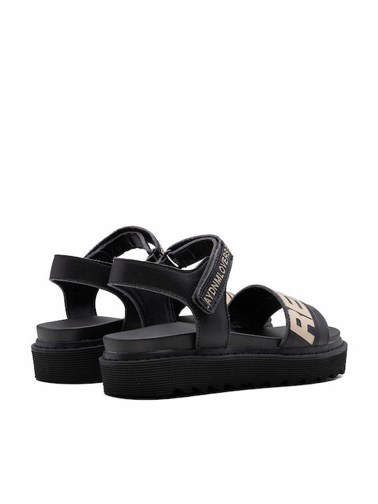 Replay Flache Sandalen für Damen in Schwarz Farbe