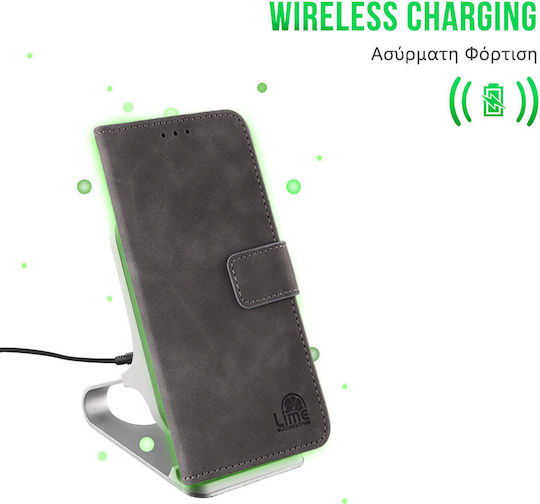 Lime Essential Magnet Книга Изкуствена кожа Сив (Redmi A1 / A2)