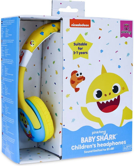 OTL Baby Shark Holiday Ενσύρματα Παιδικά On Ear Ακουστικά Κίτρινα