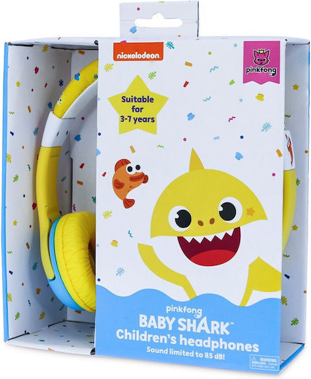 OTL Baby Shark Holiday Ενσύρματα Παιδικά On Ear Ακουστικά Κίτρινα