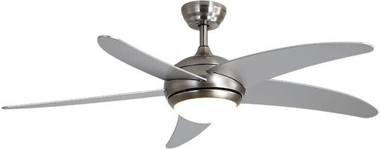 Redled Breeze 27355 Ceiling Fan 140cm with Light and Remote Control Silver