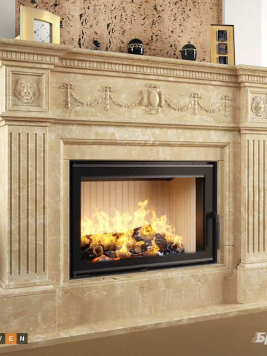 Saven Energy Eco Kaminofen Holz 15.1kW Gerade mit einer zu öffnenden Tür Geschlossenes Ausdehnungsgefäß